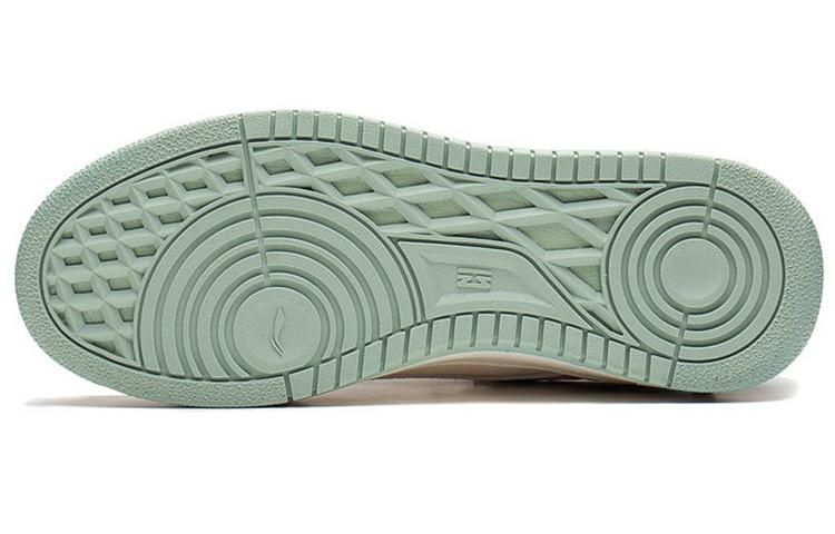 Li Ning Lightweight Abrasion Resistant Low top Skateboard Shoes Women's White Green AGCS248-3