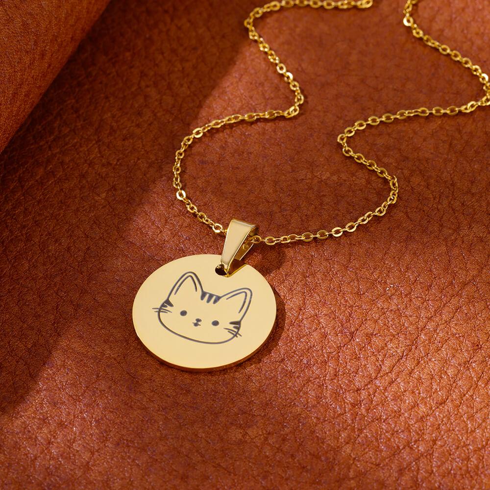 Cute Cat Stainless Steel Necklaces for Women Gold Color Animal Pet Pendant Necklaces Party Luxury Jewelry Birthday Gifts BFF