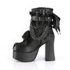 Fashion Bowknot Ankle Boots Women Gothic Vintage Round Parker Square Heel Platform Flat Boots Punk Ladies Party Shoes