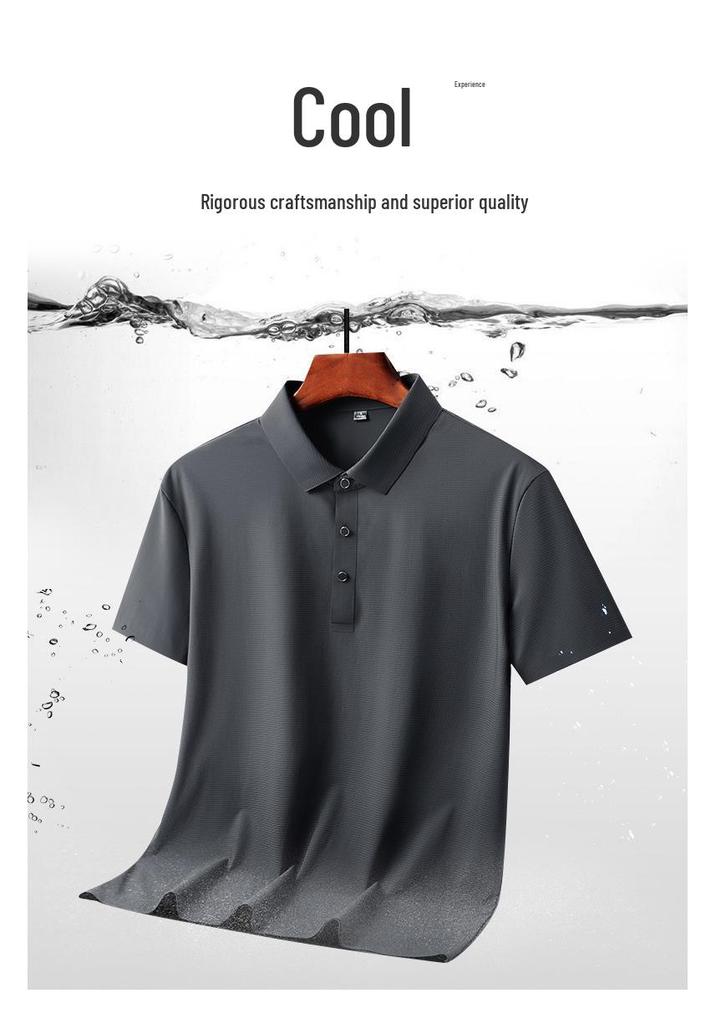 Men's Summer Ice Silk Two-Piece Set: Short Sleeve Top & Long Pants - Casual Sportswear for Father's Day Gift