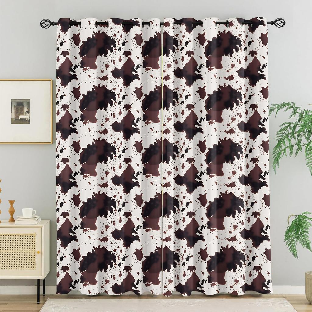 2pcs Hunting Camouflage Deer Blackout Curtains Rustic Antler Print Grommet Window Drapes Cabin Lodge Decor for Men Bedroom