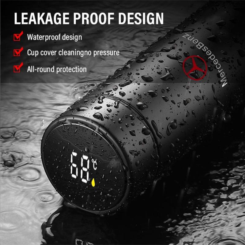 500ML Stainless Steel Intelligent Temperature Display LED Thermos Cup For Mercedes Benz W176 W177 W204 W205 W212 W213 W206 X156