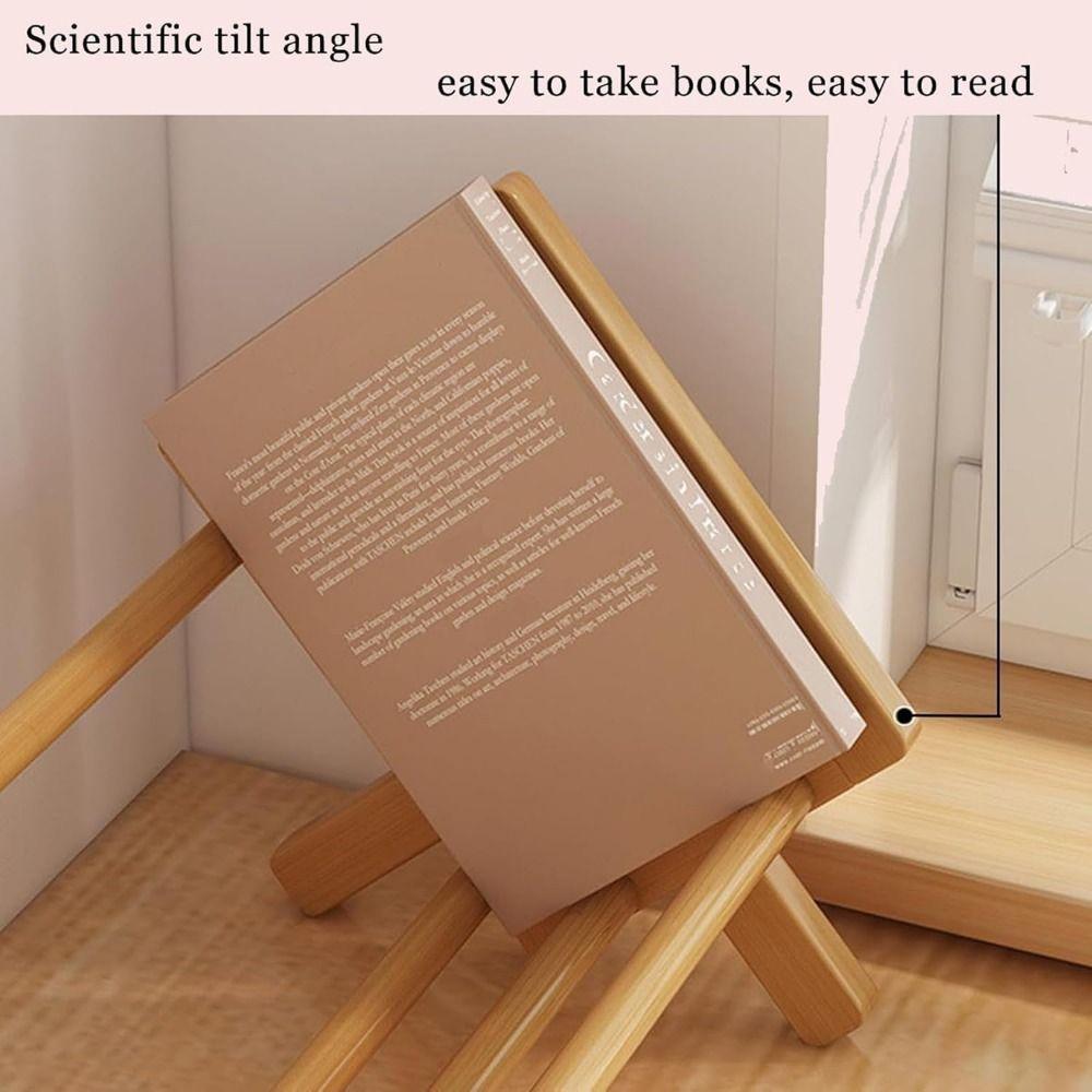 Burr Free Wood Book Display Shelf Bamboo Desktop Bookshelf Magazine Storage Rack  Stationery