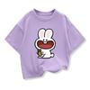 Original Design Summer Children Clothing Girls Short Sleeve t shirts Cute Little Rabbit Graphic Kids Pure Cotton Loose Tee Tops