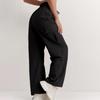 Damen Sporthose Lässig Locker Einfarbig Hochtailliert Taschenhose