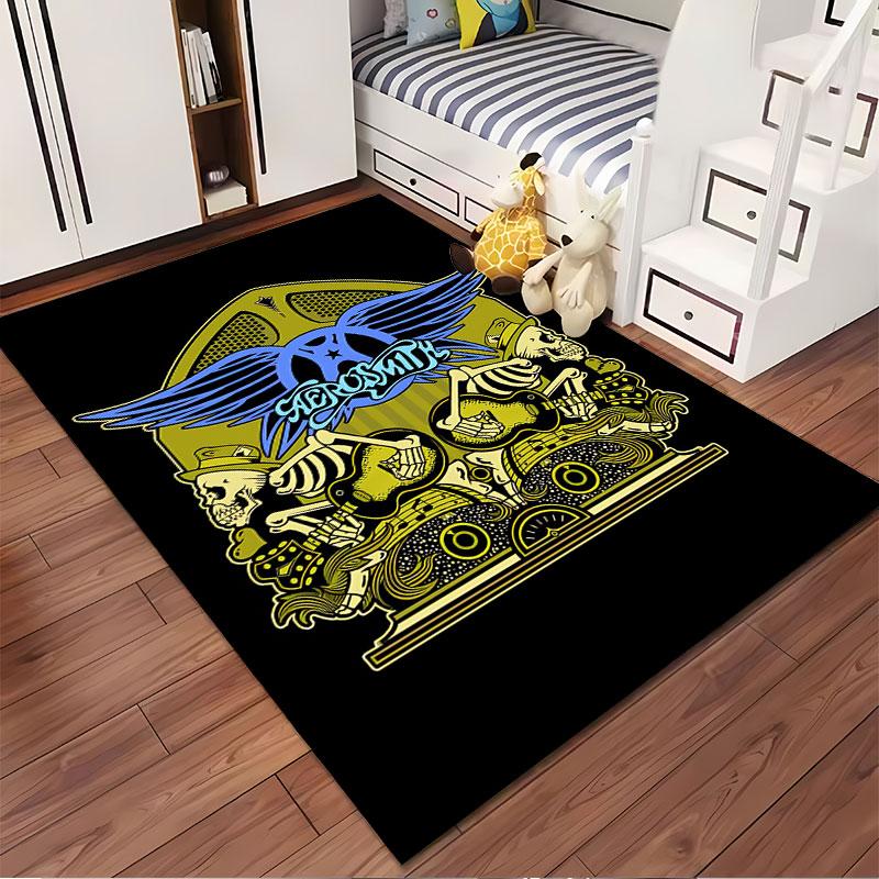 Aerosmith Winged Skull Design suitable as a non-slip mat for the living room or bedroom sofa
