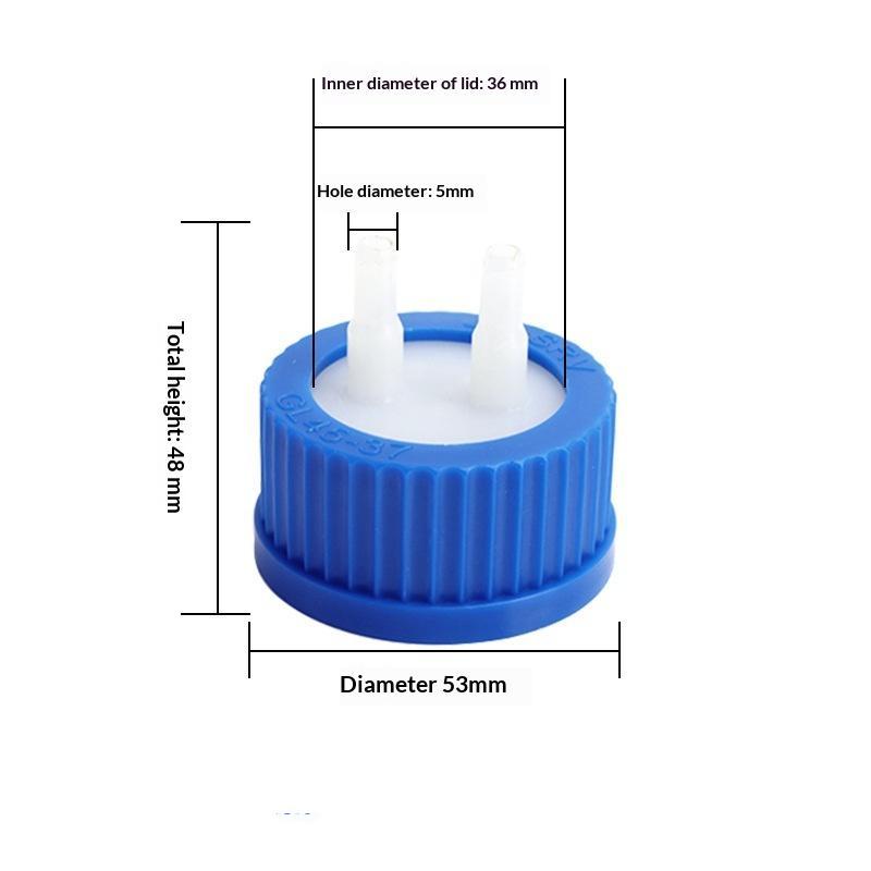 New Blue Safety Lid Feeding Bottle Cap 1 2 3 4 Mouth Reactor Feeding Bottle Adapter Cap Mobile Phase Anaerobic Bottle Lid