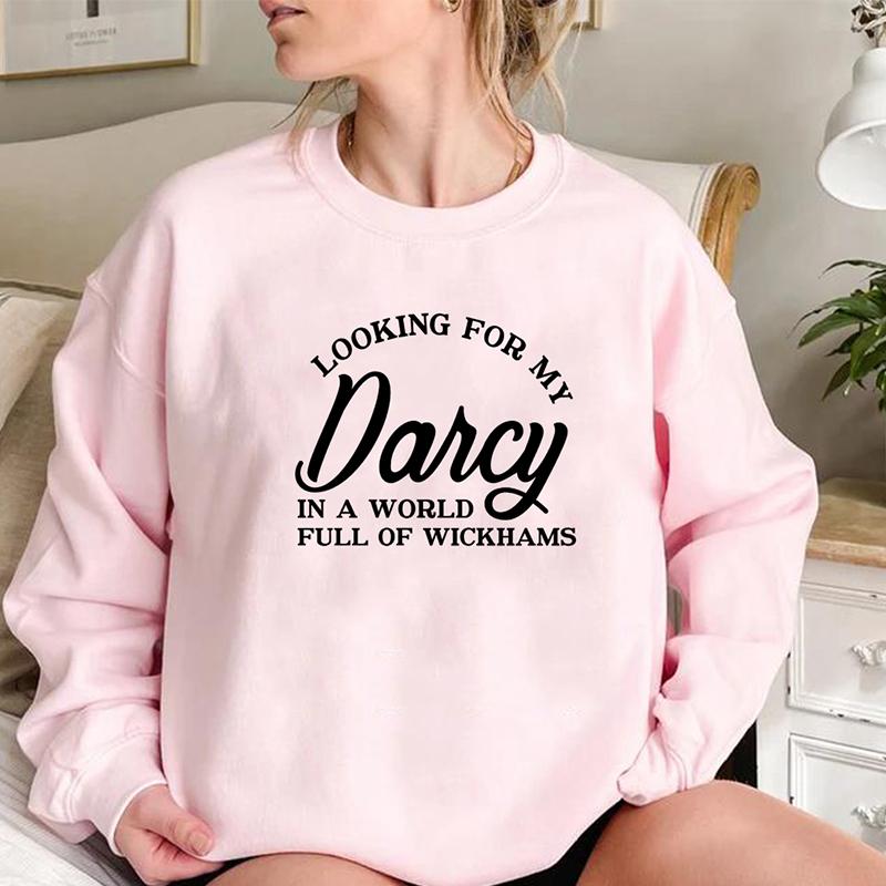 Толстовка «В поисках моей Дарси» Толстовка с капюшоном для фанатов Джейн Остин Пуловеры Толстовка «Гордость и предубеждение» в мире, полном Уикхэмса Топ S розовый