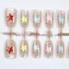 Starry Short Oval Cat Eye Press-On Nails - Light Luxury Ice Clear Manicure in Pure Desire Style
