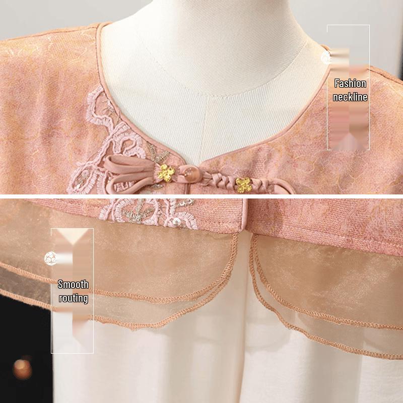 Mid-Aged Women's New Chinese Embroidered Summer Top