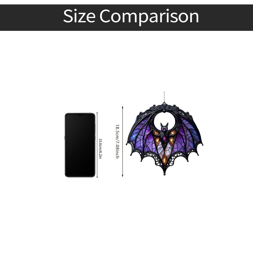 2DMysterious Purple Acrylic Light Catcher, Gothic Imitation Colored Glass Acrylic Window Hanging,