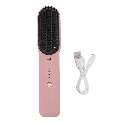 Cordless Hair Straightener Brush Rechargeable Hair Straightening Comb Curling Iron Portable