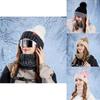 Winter Knit Hat And Scarf Set With Windproof Neck Protection For Women Outdoor Casual Wear