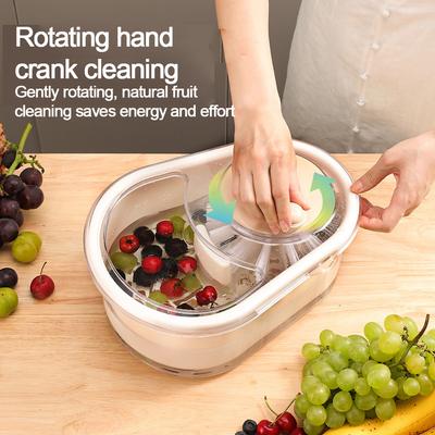 Nuevo Spinner Limpiador Portátil de Frutas y Verduras Ahorra Esfuerzo Máquina Lavadora de Frutas Depurador Manual de Cocina Para Bayas Frutas