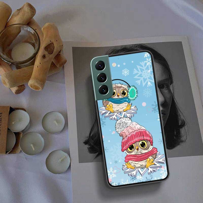Baby Cute Owl Lover Cartoon Candy Winter Phone Case For Samsung Galaxy A12 A22 A32 A42 A52 A72 A54 A34 A24 A14 A73 A53 A33 A23 A