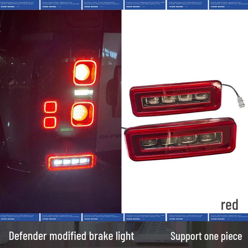 Smoked Black Taillight for Defender 90/110/130: Four-Lens Red Brake Light Mod