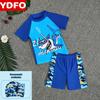 Boys' Cartoon Two-Piece Swimsuit, Summer 2025, Sun Protection, Short-Sleeve, Seaside & Hot Spring Ready