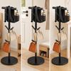 Freestanding Metal Hanging Rack with Hooks Sturdy Vertical Post Garment