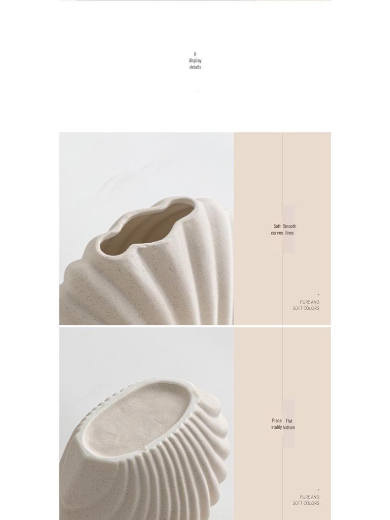 Ceramic Vase for Flower Arrangements - Desktop Shell Ornament Decor