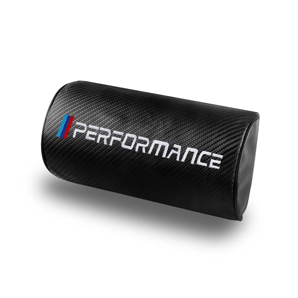 KSMH6 Car Sticker Pressure Relief Massage Headrest Pillow Soft Elastic Carbon Fiber Car Neck Pillow Comfortable For BMW M Accessory