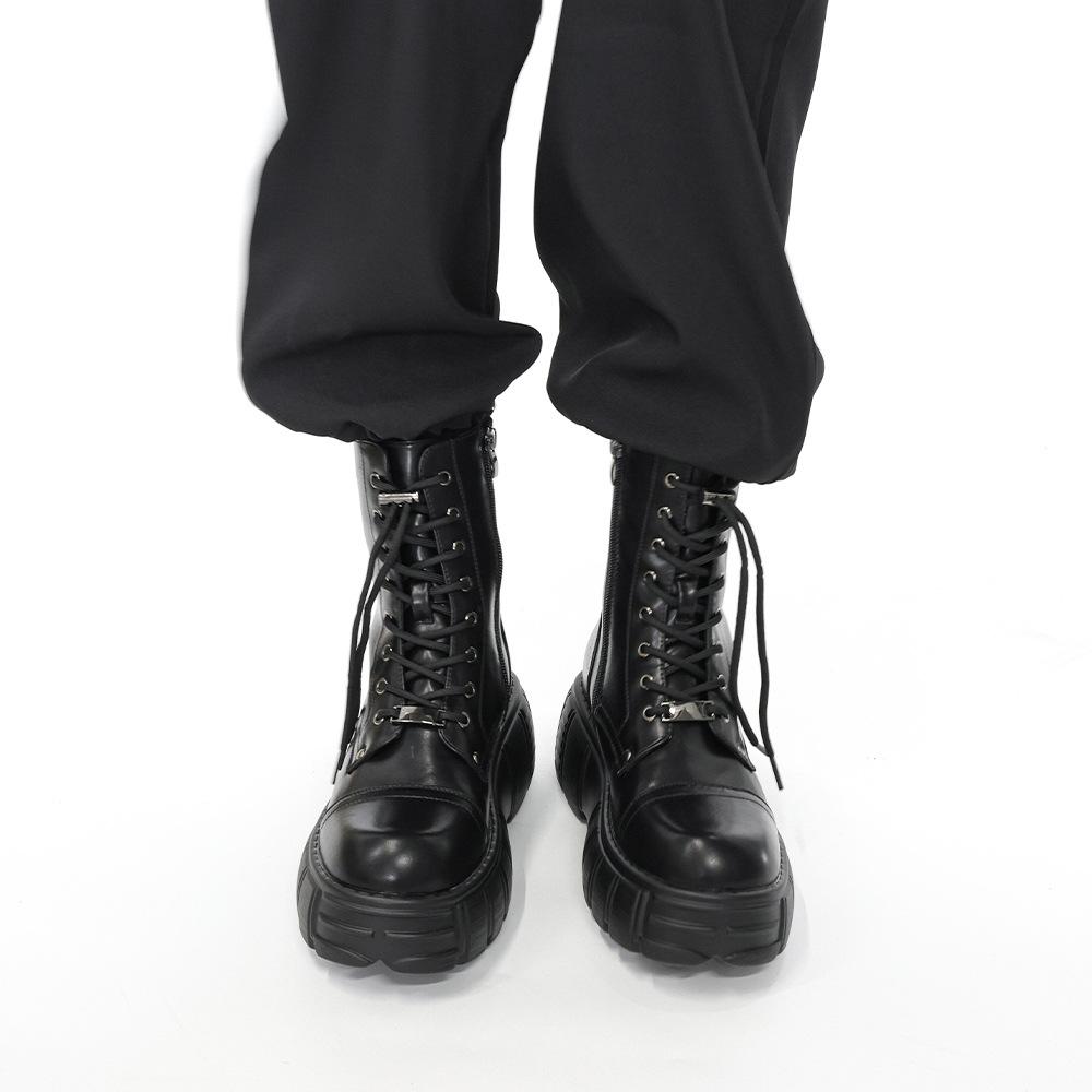 Letní heavy metalový trend dámské boty na silné podrážce zvyšující výšku postavy