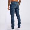 Fashion Men's Casual Stretchy Pleated Jeans Slim Fit Denim Pants