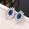 Huitan Chic Creative Design Stud Earrings Female Party Zircon with Dazzling Cubic Zirconia Aesthetic Lady Delicate Ear Studs