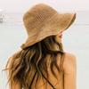 1 Stück Damen Mode Stroh Visierhut, Outdoor Strand Sonnenhut, Geflochtener Fischer Faltbarer Hut für Sommer Strand Urlaub Sonnenschutz