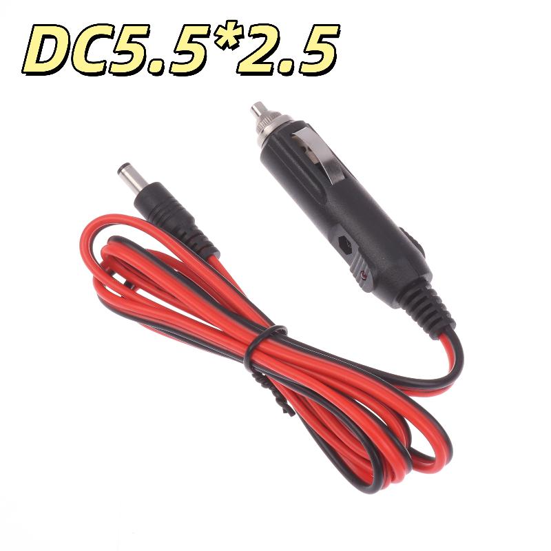 1Pc Car Charger Power Cable 1.2 Meters DC5525 Universal 12V 5A Male Cigarette Plug Cable Connection Line With LED Light