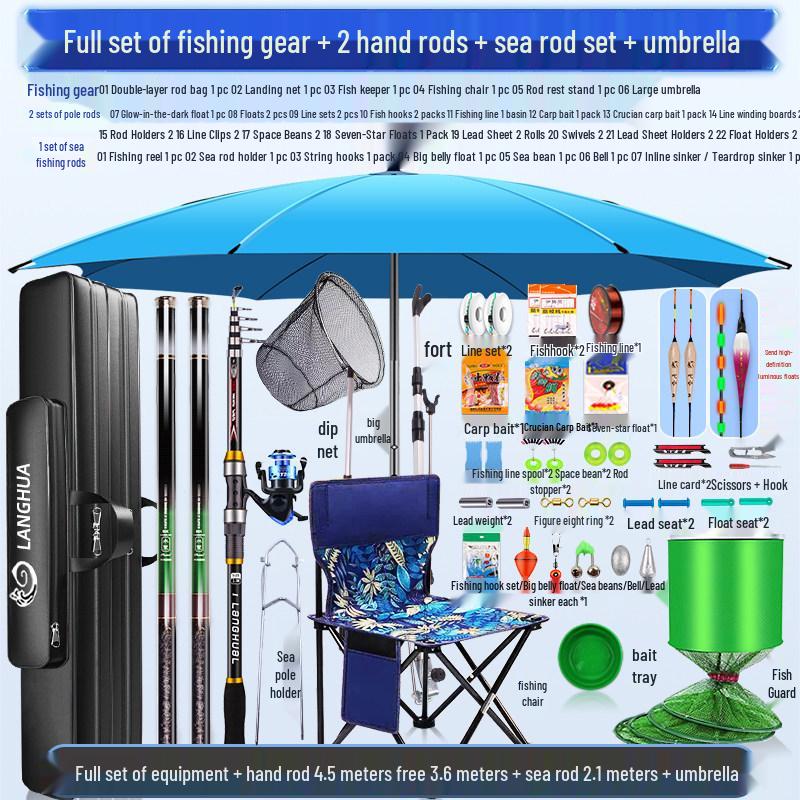 Complete Carbon Fiber Fishing Rod Set for Beginners