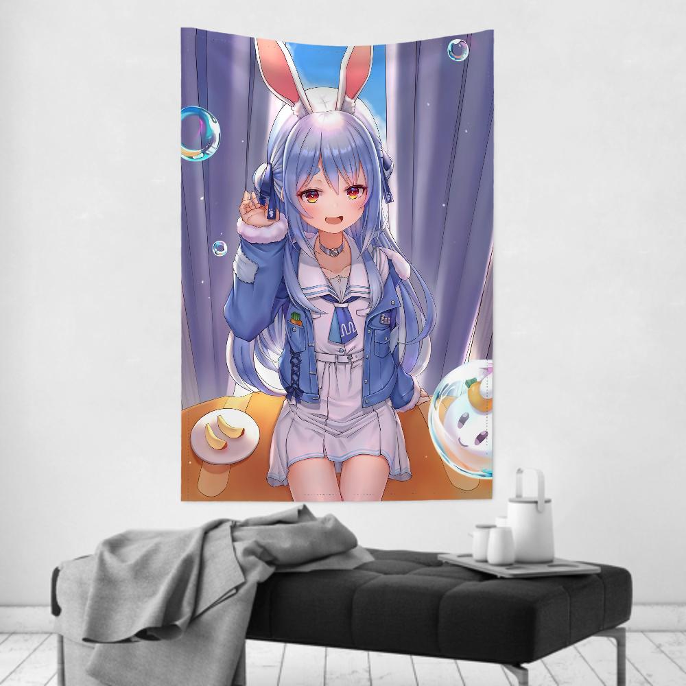 Usada Pekora Anime Tapestry Adorable Print Style Practical as Wall Cloth Party Background Charming Room Decor Home Styling