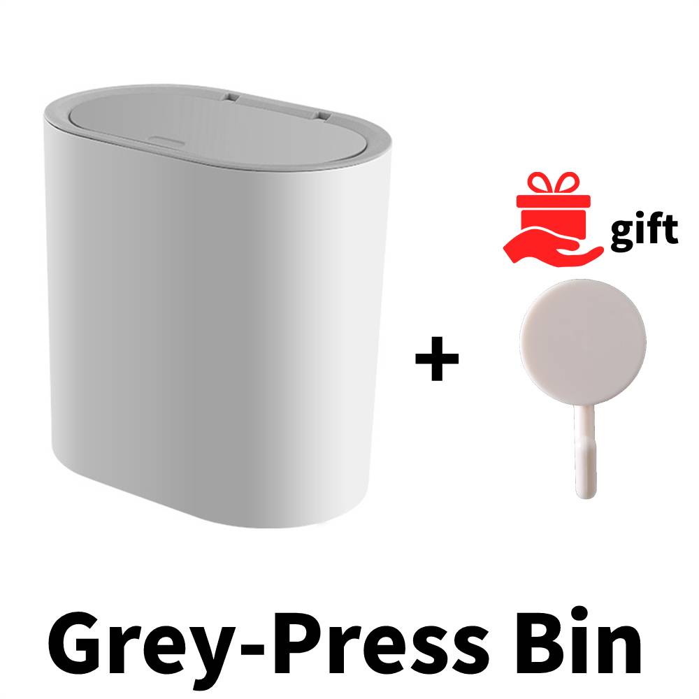 Trash Can 7l 12l Press Type Household Simple High Color Value Waste Bins Desktop Toilet Narrow Gap Garbage Bin Trash