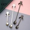 Dessert Stirring Spoon 304 Stainless Steel Coffee Spoon, Hanging Cat for Mugs Tall Cups, Long Eco-friendly Drink Stirrer Handle Tea Ideal Desserts