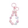 Colorful Candy Beaded Bow Heart Keychain Pendant