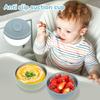 4Pcs Kid Feeding Bowl Stainless Steel Insulation Bowl Spoon Set Children Tableware Cartoon Printed BPA Free Children Food Bowl