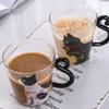 Cute Creative Glass Cat Tail Handle Heat Resistant Handy Cup Mug Glass Cup Breakfast Mug