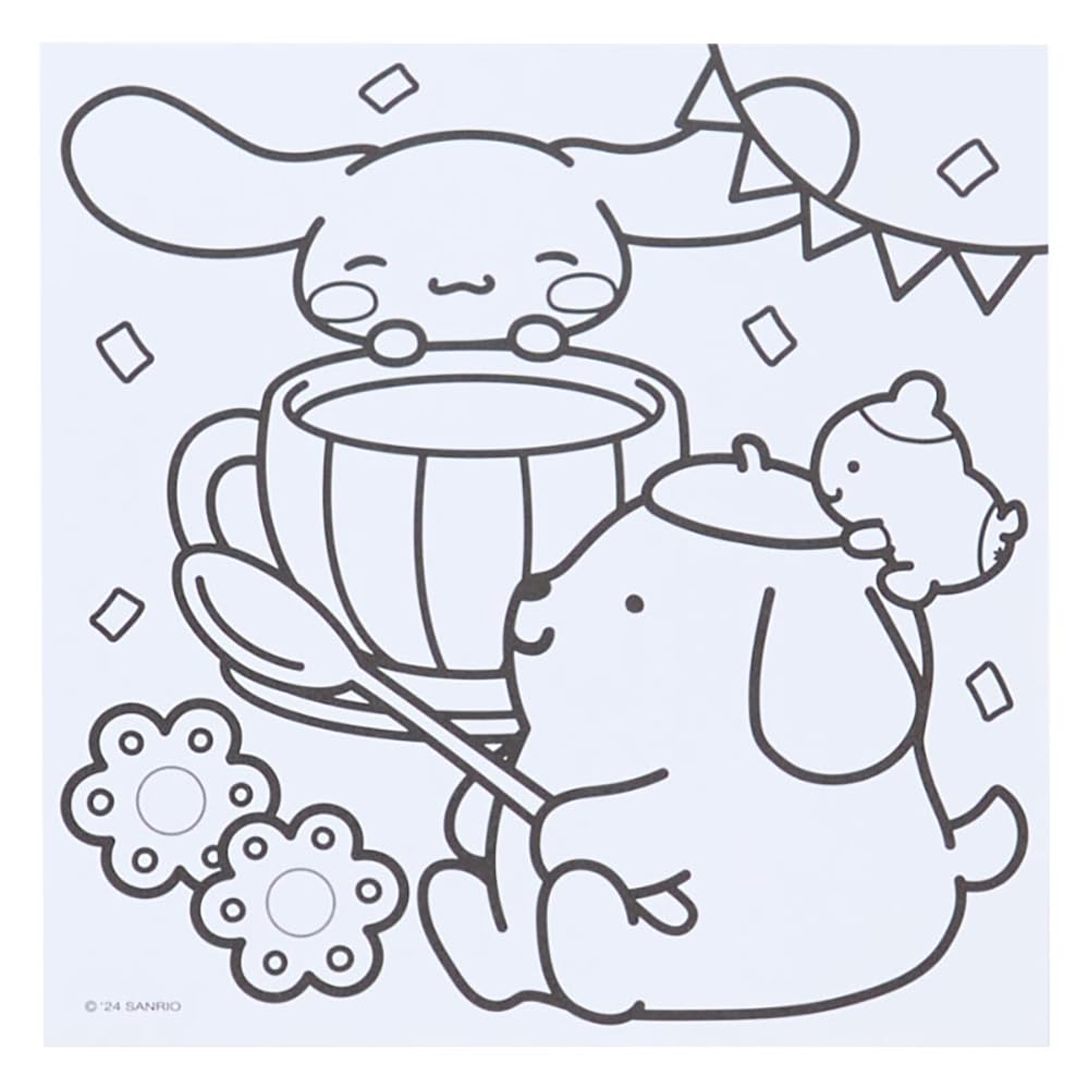 Sanrio Coloring Sticker 16cm Wide x 3cm Deep x Sanrio 429139 & Set, Blue, Approx. 22.5cm High, Characters,