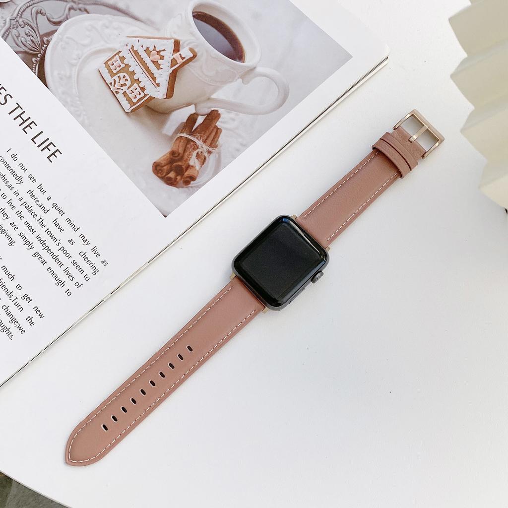 Suitable For Apple Watch10 Apple Watch Generation Iwatch98765 Generation Se Car Line Leather Strap For Men And Women