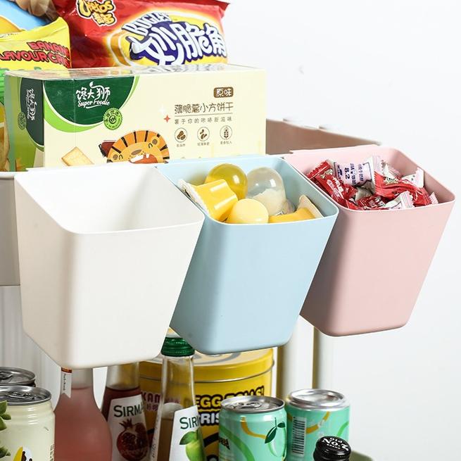 1/2/4pcs Desk Side Small Hanging Basket Kitchen Bathroom Miscellaneous Storage Box Durable Smooth Pen Holder Storage Baskets