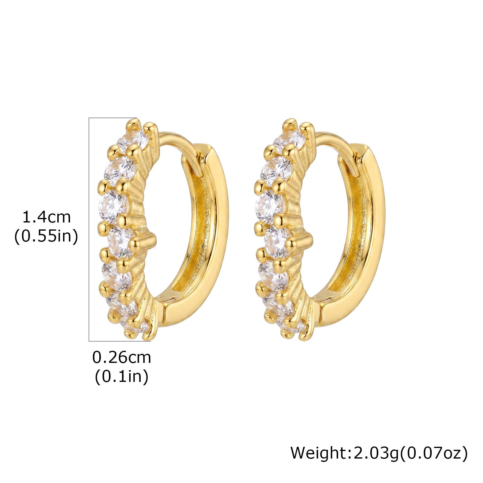 Gold Plated V-Shaped Zircon Huggie Hoop Earrings, Small Paved Fashion Korean CZ Geometric Lightweight Minimalist Ear Jewelry