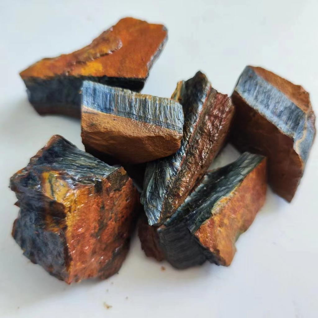 Natural Blue Yellow Tiger Eye's Stone Raw Crystal Mineral Specimen Gemstone For Chakra Home Fish Tank DecoFlower Pot Ornament