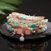 European American Fashion Bohemian Layered Beaded Bracelets Elastic Ethnic Bracelets for Women Female Bangle Bracelet