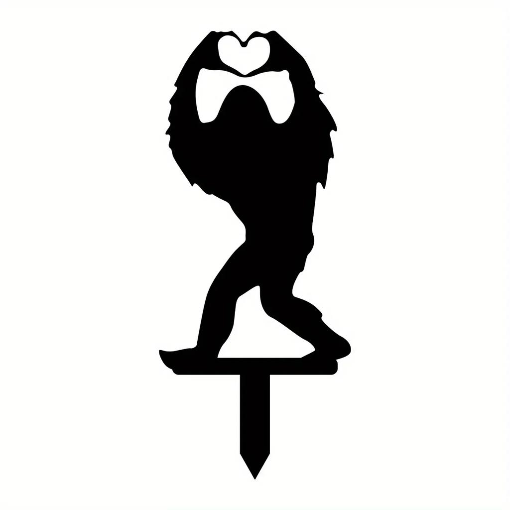 Dekorative Gartenstecker aus Metall - Sasquatch Geschenke für Männer & Frauen. Sasquatch Statue Dekorationen Außen. Patriotische Dekoration.
