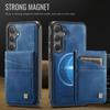 Für Samsung Galaxy S25+/Galaxy S24+ Hülle AUTSPACE A12 Leder-Rückseite mit magnetisch abnehmbarer Kartenhalterung Ständer