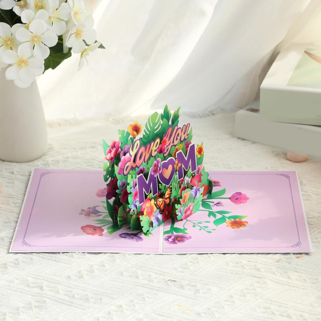 Handgefertigte 3D Muttertagskarte Handgemachte 3D Karte MOM Brief Grußkarte Muttertag Papier Grußkarte
