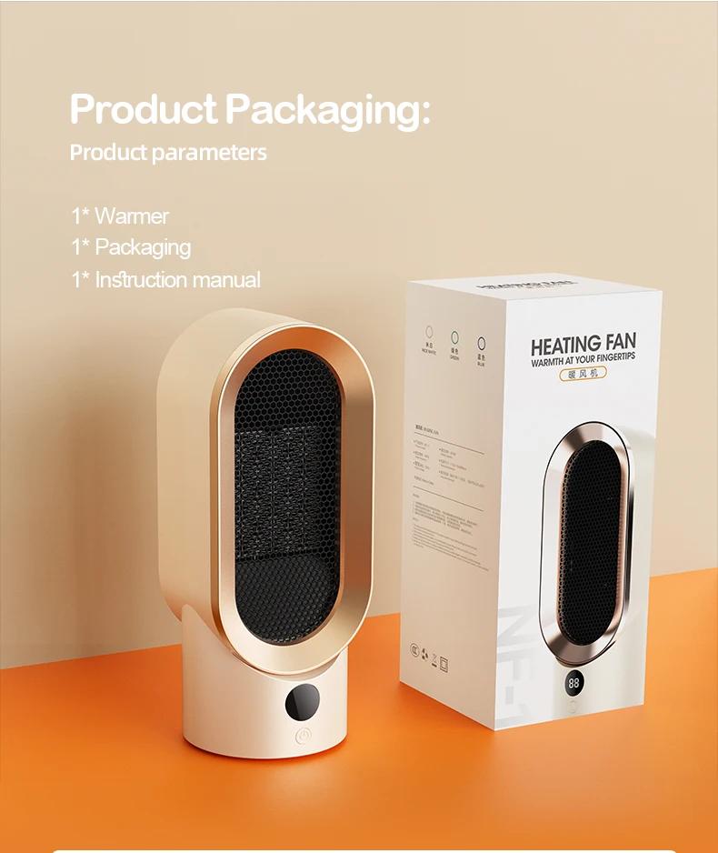 

Портативный электрический вентилятор, мини-радиатор, настольный обогреватель, обогреватели для зимы, керамическое отопление PTC для дома, спальни, офиса EU белый