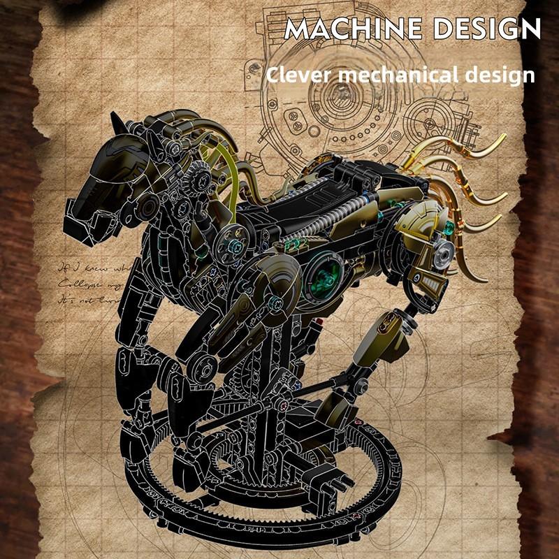 Diy Mechanical Horse Puzzle Building Blocks With Abs Plastic For Kids Gift