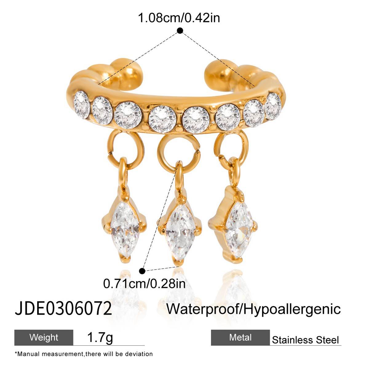 Jieding titanium steel fringed zircon earrings earrings do not fade earrings stainless steel jewelry women