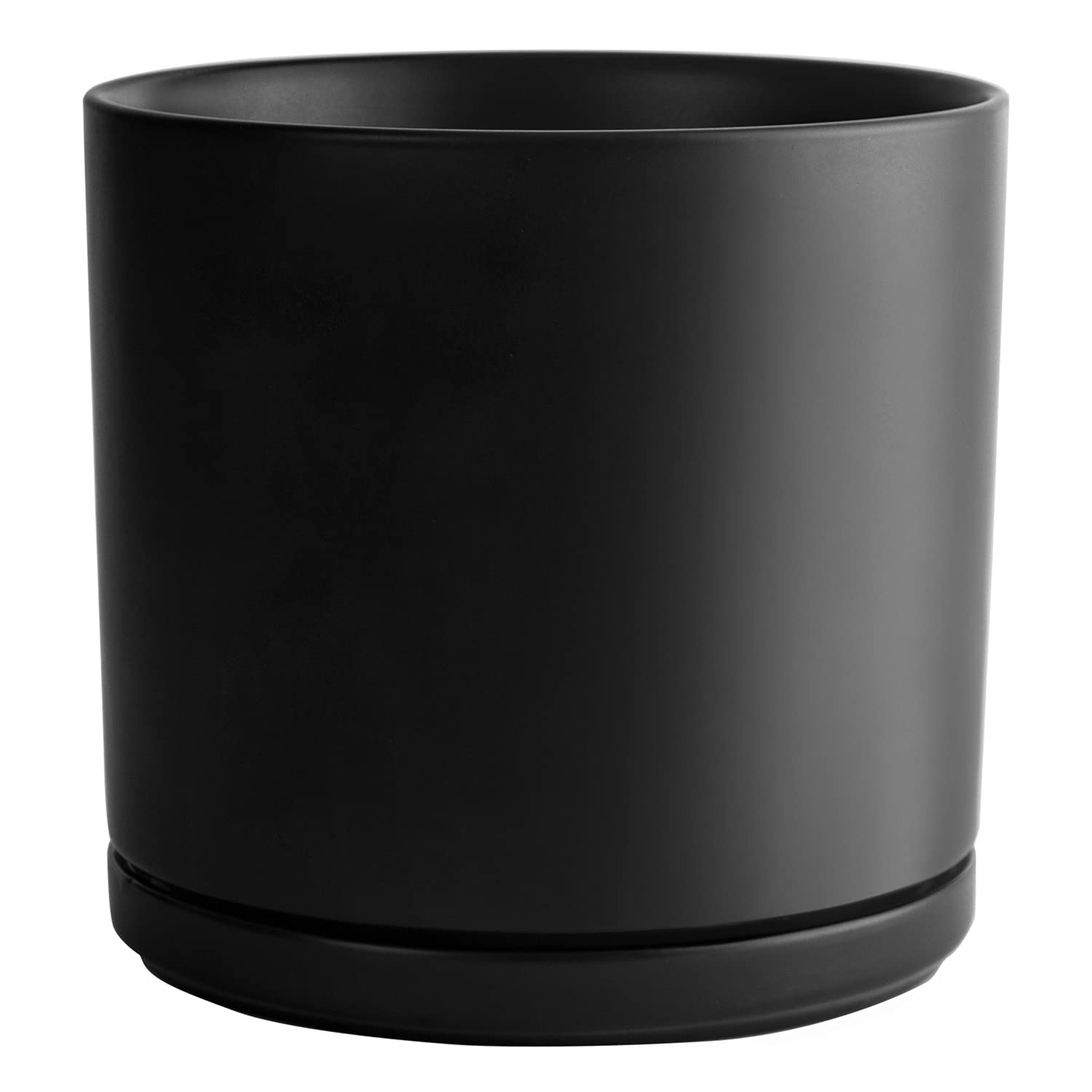 

UMIAMOY Flower Pot Modern Cylindrical Ceramic Flower Pot 15.8cm Black