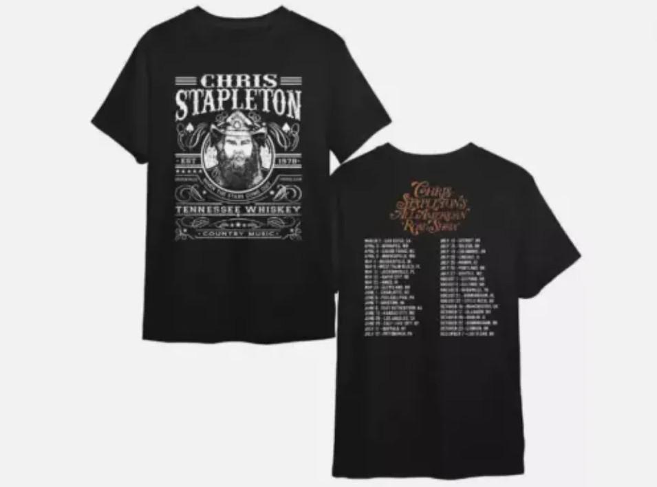 Chris Stapleton 2024 Tour Tričko AllAmerican Road Show Pánské Heavyweight Tričko Unisex Tričko